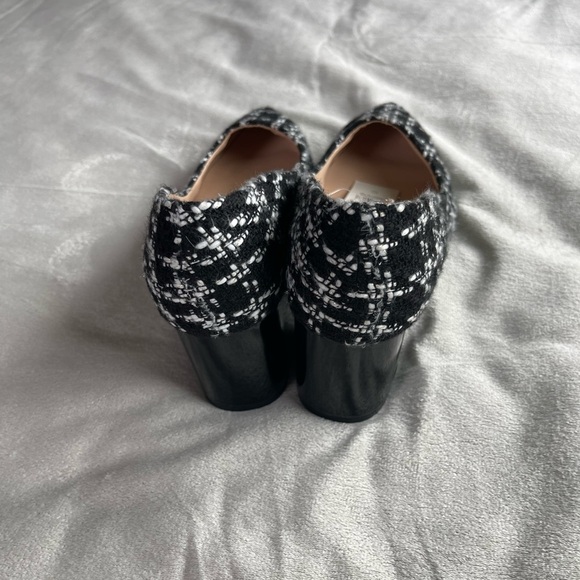 Ann Taylor Factory Houndstooth Black and White Formal Platform Heels Size 10 - Picture 3 of 6